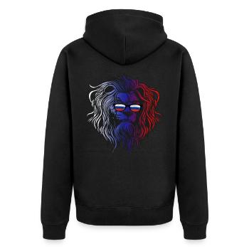 Russland - Unisex Premium Bio Zip Hoodie - Schwarz - Hinten - Nico (187cm)