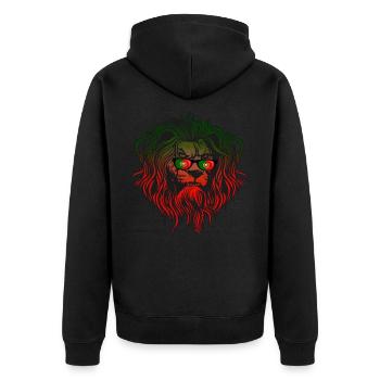 Portugal - Unisex Premium Bio Zip Hoodie - Schwarz - Hinten - Nico (187cm)