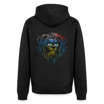 St. Pierre und Miquelon - Unisex Premium Bio Zip Hoodie - Schwarz - Hinten - Nico (187cm)