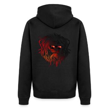Papua-Neuguinea - Unisex Premium Bio Zip Hoodie - Schwarz - Hinten - Nico (187cm)