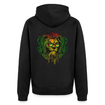 São Tomé und Príncipe - Unisex Premium Bio Zip Hoodie - Schwarz - Hinten - Nico (187cm)