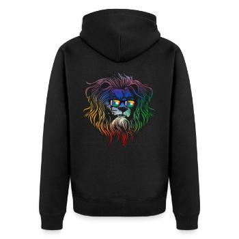 Réunion - Veste à capuche bio Premium Unisexe - noir - Dos - Nico (187cm)