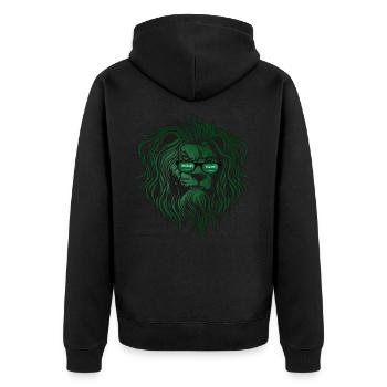 Saudi Arabia - Unisex Premium Organic Zip Hoodie - black - Back - Nico (187cm)