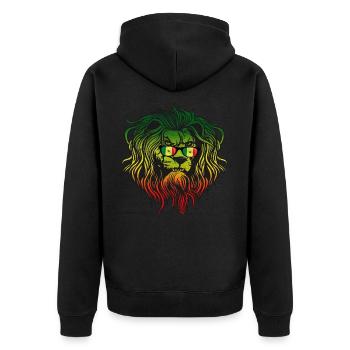 Senegal - Unisex Premium Bio Zip Hoodie - Schwarz - Hinten - Nico (187cm)