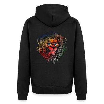 Seychellen - Unisex Premium Bio Zip Hoodie - Schwarz - Hinten - Nico (187cm)