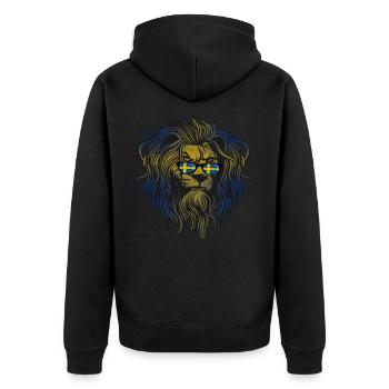 Sweden - Unisex Premium Organic Zip Hoodie - black - Back - Nico (187cm)