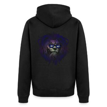Sint Eustatius - Unisex Premium Bio Zip Hoodie - Schwarz - Hinten - Nico (187cm)