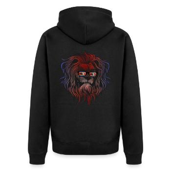 Swasiland - Unisex Premium Bio Zip Hoodie - Schwarz - Hinten - Nico (187cm)