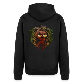 Zimbabwe - Unisex Premium Organic Zip Hoodie - black - Back - Nico (187cm)