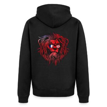 Wallis und Futuna - Unisex Premium Bio Zip Hoodie - Schwarz - Hinten - Nico (187cm)