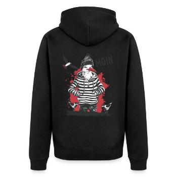 Moin Möwe Matrose Kapitän Seemann Nordsee Ostsee - Unisex Premium Bio Zip Hoodie - Schwarz - Hinten - Nico (187cm)