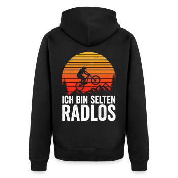 Rarely wheelless bicycle mountain bike road bike bike - Unisex Premium Organic Zip Hoodie - black - Back - Nico (187cm)