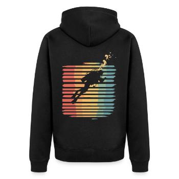 Scuba Diving Diving Diver Vintage - Unisex Premium Organic Zip Hoodie - black - Back - Nico (187cm)
