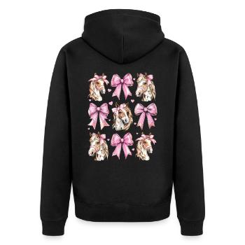 Coquette noeud Appaloosa Cheval Fille Maman Rose - Veste à capuche bio Premium Unisexe - noir - Dos - Nico (187cm)