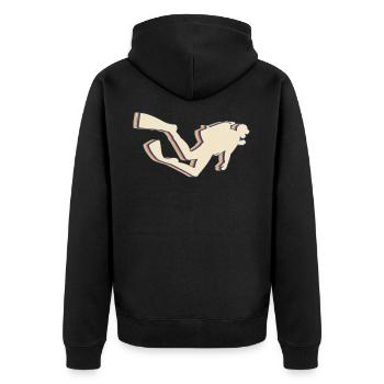 Diving Diver Retro Line Art - Unisex Premium Organic Zip Hoodie - black - Back - Nico (187cm)