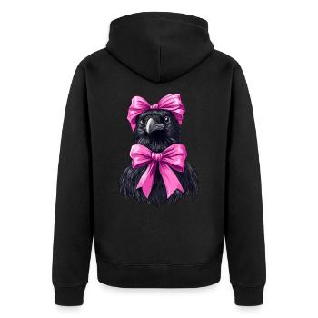 Coquette noeud corbeau corbeau oiseau fille maman rose - Veste à capuche bio Premium Unisexe - noir - Dos - Nico (187cm)