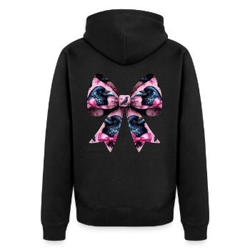 Coquette noeud corbeau corbeau oiseau motif fille - Veste à capuche bio Premium Unisexe - noir - Dos - Nico (187cm)