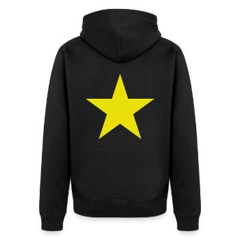 étoile jaune, yellow star - Veste à capuche bio Premium Unisexe - noir - Dos - Nico (187cm)