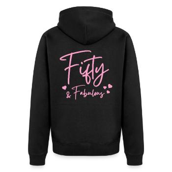 Fifty fabulous - Unisex Premium Organic Zip Hoodie - black - Back - Nico (187cm)