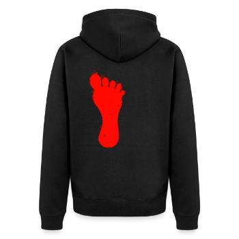 red right foot - Unisex Premium Organic Zip Hoodie - black - Back - Nico (187cm)
