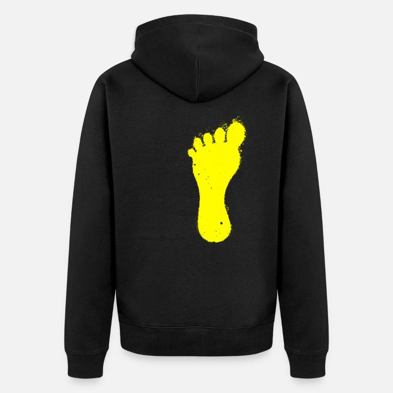 pied gauche jaune - Veste à capuche bio Premium Unisexe - noir