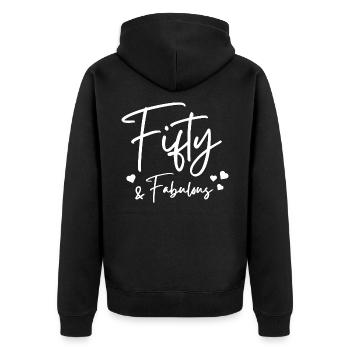 Fifty fabulous - Unisex Premium Organic Zip Hoodie - black - Back - Nico (187cm)