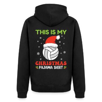 Cadeaux de volleyball de Noël - Veste à capuche bio Premium Unisexe - noir - Dos - Nico (187cm)