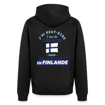 La finlande c'est génial - Veste à capuche bio Premium Unisexe - noir - Dos - Nico (187cm)