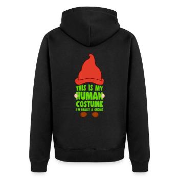 Ceci est mon costume humain dans un cadeau d’amoureux gnome - Veste à capuche bio Premium Unisexe - noir - Dos - Nico (187cm)