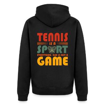 Funny Tennis Art Tennis Now Wine Lover Gift Idea - Unisex Premium Organic Zip Hoodie - black - Back - Nico (187cm)