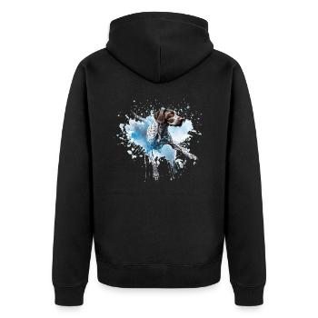 Pointeur allemand à poil court Dock-Plongée dans l’eau - Veste à capuche bio Premium Unisexe - noir - Dos - Nico (187cm)