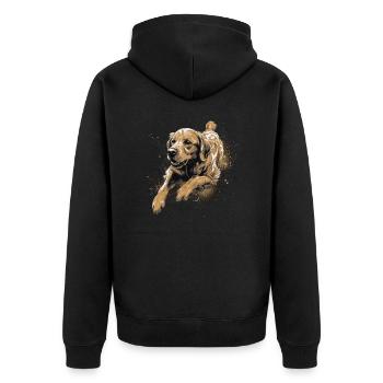 Golden-retriever Dock-Plongée dans l’eau - Veste à capuche bio Premium Unisexe - noir - Dos - Nico (187cm)