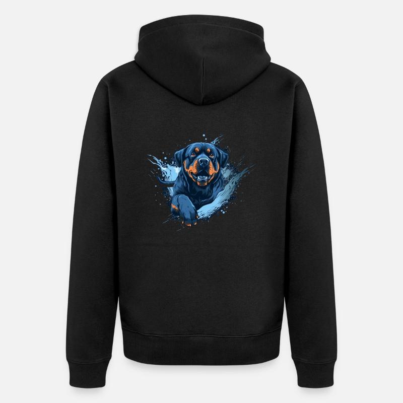 Rottweiler Dock-Plongée dans l’eau - Veste à capuche bio Premium Unisexe - noir
