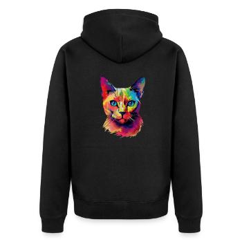 Chat birman coloré - Veste à capuche bio Premium Unisexe - noir - Dos - Nico (187cm)