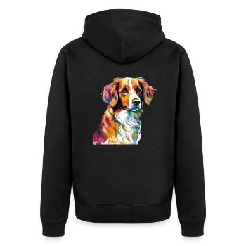 Coloré Nederlandse Kooikerhondje - Veste à capuche bio Premium Unisexe - noir - Dos - Nico (187cm)