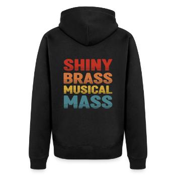 Shiny Brass Musical Mass Euphoniumist Retro - Unisex Premium Bio Zip Hoodie - Schwarz - Hinten - Nico (187cm)