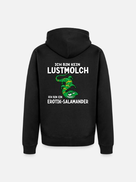 Ich bin kein Lustmolch - Unisex Premium Bio Zip Hoodie - Schwarz