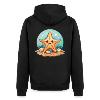 Jardin d’enfants étoiles de mer vacances d’été mer - Veste à capuche bio Premium Unisexe - noir - Dos - Nico (187cm)
