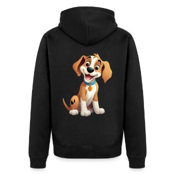 Dog Doggy Dog Lover Animal Cartoon Comic - Veste à capuche bio Premium Unisexe - noir - Dos - Nico (187cm)