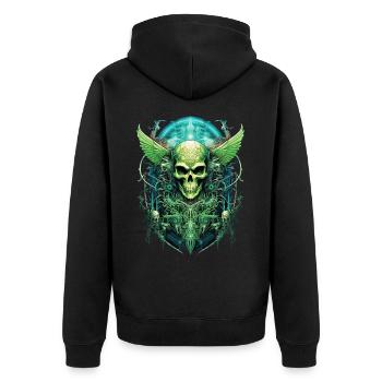 crâne, crâne, squelette, obscurité, sombre - Veste à capuche bio Premium Unisexe - noir - Dos - Nico (187cm)