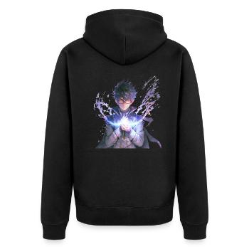 Sorcerer's Apprentice Fire Mage - Unisex Premium Organic Zip Hoodie - black - Back - Nico (187cm)