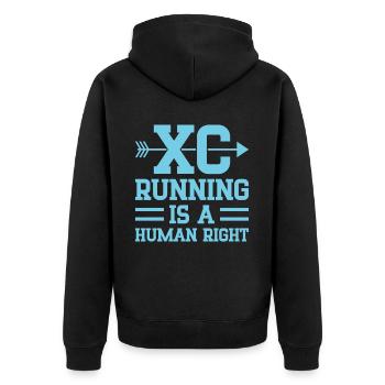 Funny XC Running Gift XC Runner Edition - Unisex Premium Organic Zip Hoodie - black - Back - Nico (187cm)