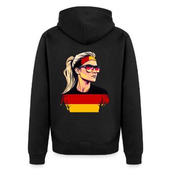 Germany Flag Flag Woman Sunglasses Fan - Unisex Premium Organic Zip Hoodie - black - Back - Nico (187cm)