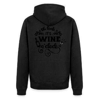 Wine o clock - l'heure des amateurs de vin - Veste à capuche bio Premium Unisexe - noir - Dos - Nico (187cm)