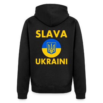 Slava ukraini - Veste à capuche bio Premium Unisexe - noir - Dos - Nico (187cm)