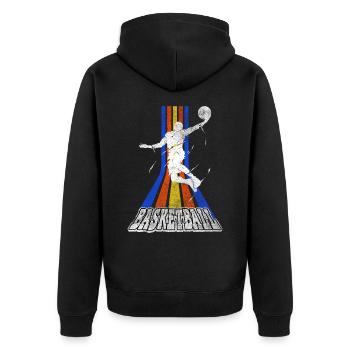 Basketteur Basketteur Dunking Vintage Retro - Veste à capuche bio Premium Unisexe - noir - Dos - Nico (187cm)