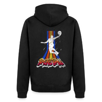 Basketteur Basketteur Dunking Vintage Retro - Veste à capuche bio Premium Unisexe - noir - Dos - Nico (187cm)