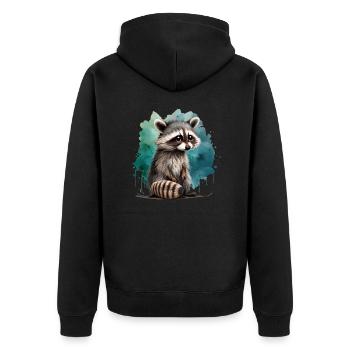 Cute raccoon - Unisex Premium Organic Zip Hoodie - black - Back - Nico (187cm)