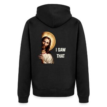 Jesus Freak Jesus Christus Meme Christlich Bibel - Unisex Premium Bio Zip Hoodie - Schwarz - Hinten - Nico (187cm)