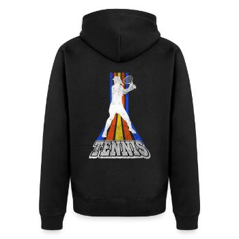 Tennis Tennis Player Woman Sport Match Club Fan - Unisex Premium Organic Zip Hoodie - black - Back - Nico (187cm)
